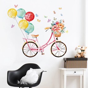 Samolepka na stenu "Bicykel s balónmi" 86x100 cm