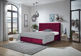 Posteľ Amy 180x200 cm, vínovo červená látka