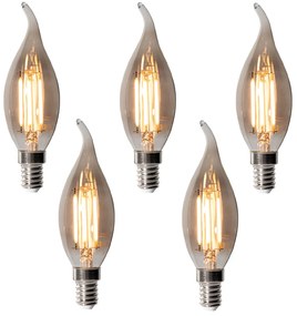 Sada 5 stmievateľných LED žiaroviek E14 BXS35 dymové 4W 300 lm 2200K