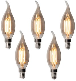 Sada 5 stmievateľných LED žiaroviek E14 BXS35 Smoke 4W 300 lm 2200K