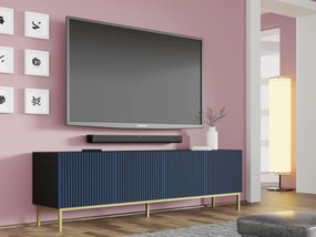 TV skrinka/stolík F 4D 200 Rowanna (čierna + tmavomodrá + zlatá). Akcia -20%. Vlastná spoľahlivá doprava až k Vám domov. 1125065