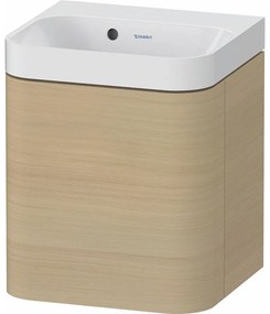 DURAVIT Happy D.2 Plus c-shaped závesná skrinka s nábytkovým umývadielkom bez otvoru, 1 dvierka, pánty vľavo, 400 x 360 x 480 mm, dub Mediterrane, HP4340N71710000