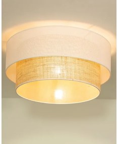 Stropné svietidlo BORHO 1xE27/60W/230V pr. 50 cm biela/juta