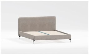 Svetlohnedá čalúnená jednolôžková posteľ s roštom 90x200 cm Barker – Ropez