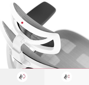 Kancelárska ergonomická stolička Diablo V-Basic, bielo-šedá