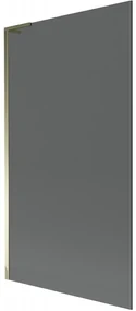 Mexen Next L, 1-krídlová vaňová zástena 100 x 150 cm, 6mm šedé sklo, zlatý lesklý profil, 895-100-000-03-40-50