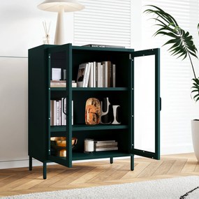 Vitrína GINA, 800 x 1015 x 400 mm, Modern: fľaškovo zelená farba