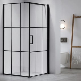 BPS-koupelny Štvorcový sprchový kút BS13A 80x80 čierna/transparent + vanička ST02A BL čierna