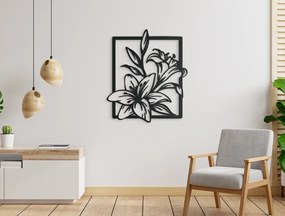 drevko Drevený obraz Ľalie Rozmer obrazu: 37,5 x 32,5 cm, Farba dekorácie: Čierna