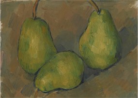 Sklenený obraz - Paul Cézanne, Three Pears, reprodukcia (70x50 cm)