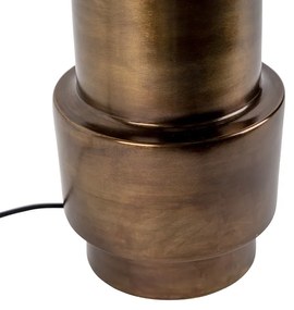 Stolná lampa v štýle Art Deco bronzová s tienidlom z zamatu červenej farby so zlatom 40 cm - Bruut