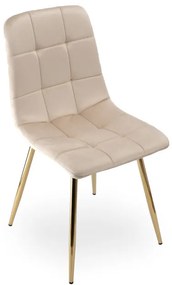 Jedálenská stolička DENVER zamatová, zlatá / béžová