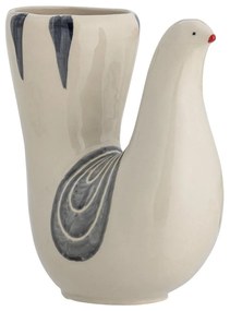 Krémová ručne maľovaná váza z kameniny (výška 19 cm) Trudy – Bloomingville