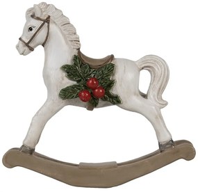 Dekorácia biely hojdací koník - 17*5*16 cm