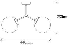 Stropné svietidlo v bielo-zlatej farbe Opviq lights Damar
