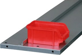 Skriňa s plastovými boxmi BASIC - 800 x 400 x 920 mm, 18x B, 4x C, sivá/modré dvere