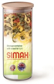 Simax Dóza na potraviny s dreveným vrchnákom 1,4 l