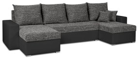 Rohová sedacia súprava s funkciou spania LEO-U Sivá/čierna