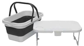 Platinet Skladací kempingový piknikový košík s vekom 2v1 biela/šedá PL0629
