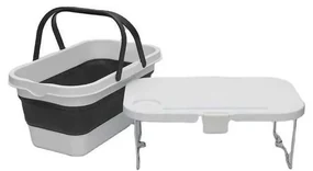 Platinet Skladací kempingový piknikový košík s vekom 2v1 biela/šedá PL0629
