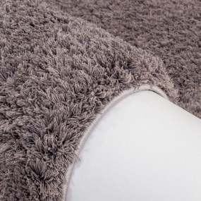 Dekorstudio Okrúhly koberec s dlhým vlasom SOFTSHINE hnedý Priemer koberca: 160cm
