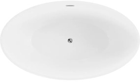 Mexen Nike, voľne stojaca vaňa 175 x 100 cm, biela, chrómový prepad, 54071751000-01