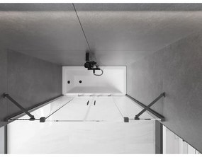 Mexen Velar Duo, 2-krídlová posuvná vaňová zástena 140 x 150 cm, 8mm číre sklo, čierny matný profil, 896-140-000-02-70
