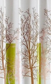 Aqualine Sprchový záves 180x180cm, polyester, biela/zelená, strom ZP009/180