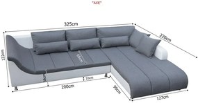 LOFT rohová sedacia súprava, Ľavá, biela/čierna (soft 17/inari 100)