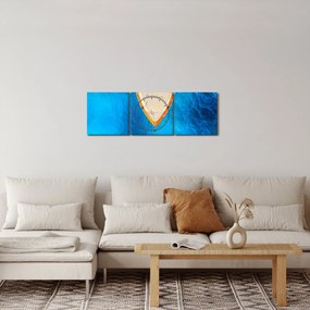 Obraz - Letná loď (s hodinami) (90x30 cm)