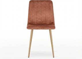Gaštanovohnedá zamatová stolička LAVA