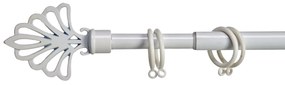 Biela kovová garniža VALANCE PLUM 120-210 cm