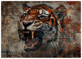 Obraz - Tiger z tehál (70x50 cm)