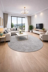 Vopi, Kusový koberec Eton šedý ovál, 80x150, šedá, chodba / predsieň