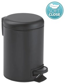 Gedy, POTTY Odpadkový koš 5l, Soft Close, čierna matná, 330914