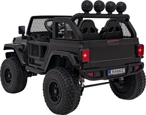 Ramiz OFF-ROAD 3.0 terénne auto pre deti čierne + diaľkové ovládanie + pomalý štart + pásy + LED audio