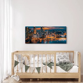 Obraz nočného mesta (120x50 cm)
