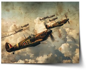 Sablio Plagát Stíhačky Spitfire v leteckej bitke - 90x60 cm
