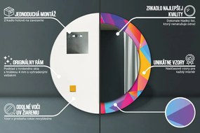 Okrúhle ozdobné zrkadlo Geometrické zloženie fi 70 cm