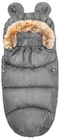 Spací vak s kožušinou na sánky SPRINGOS SB0050 - sivý