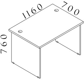 Stôl Visio LUX 116 x 70 cm, orech
