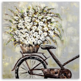 Gario Obraz na plátne Kytica kvetov a bicykel Rozmery: 40 x 40 cm