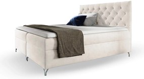 Wilsondo Čalúnená boxspring manželská posteľ s matracom Guliette - biela Rozmer: 160x200
