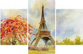 Maľovaný obraz Eiffelovej veže (90x60 cm)