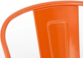 Kovová barová stolička v industriálnom štýle Aiden (SET 4 ks) - Oranžová