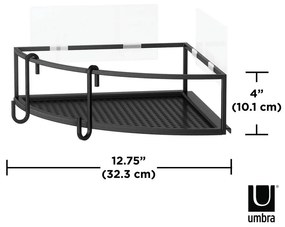 Umbra Kovová polička do sprchy rohová CUBIKO SET/2ks čierny