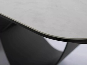 Rozkladací jedálenský stôl Infinity 160/240 cm biely mramor/čierny