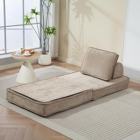 Rozkladacia penová sofa CALMERO - svetlo hnedá