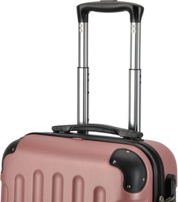 Stredný kufor so 4 kolieskami 65x44,5x27 cm, veľkosť M, farba Rose Gold