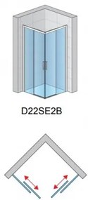 SANSWISS DIVERA sprchový kút 90 x 90 cm, posuvné dvere, rohový vstup, aluchróm, číre sklo D22SE2B0905007